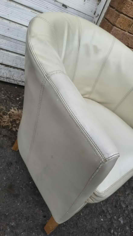 Photo of free Tub chair, whitish leather (St. Dunstan's CT2) #1
