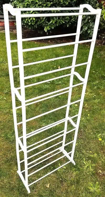 Photo of free IKEA White Plastic Bag Dispenser & 10-Level Shoe Rack (Franche DY11) #2