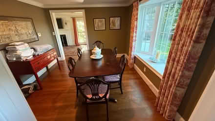 Photo of free Wood dining room table and chairs (Rockville) #2