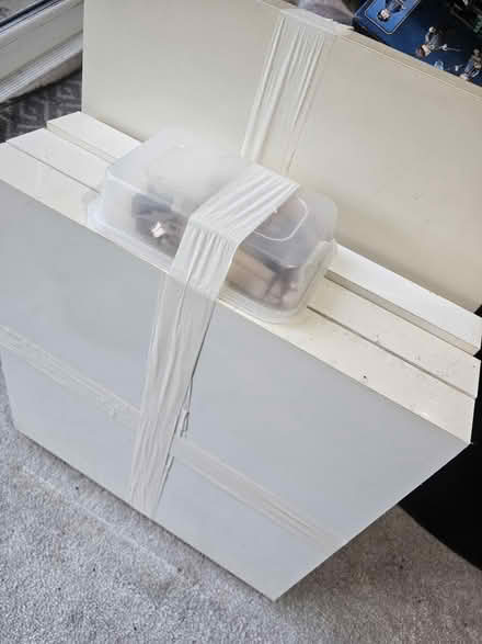 Photo of free Nest of 2 tables, white (Goldsworth Park GU21) #1
