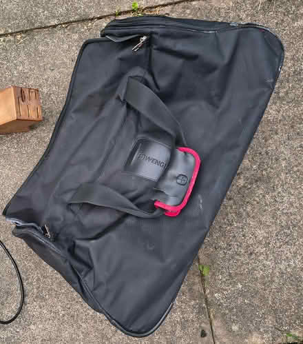 Photo of free Black, cloth-sided suitcase (Knighton LE2) #1