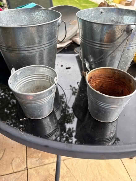 Photo of free Galvanised plant pots (Prestbury GL52) #1