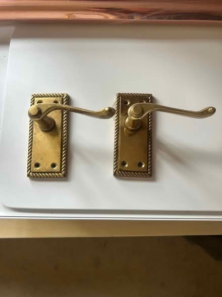 Photo of free Pair of brass door handles (Codicote SG4) #1