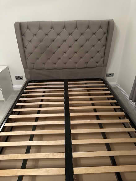 Photo of free King Size Ottoman Bed – Grey Velvet (S42 5QT) #1