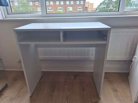 Photo of free White desk with open shelf (East Acton W3) #1