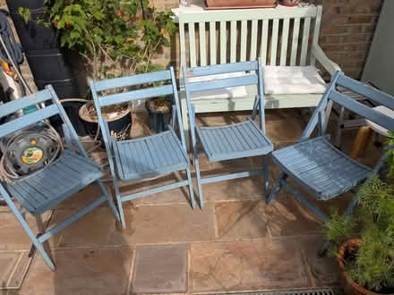 Photo of free 4 Wooden Folding Garden Chairs (Stamford Hill N16) #1
