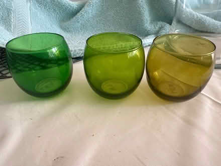 Photo of free 3 small green tea light vases (Epping, CM16) #2