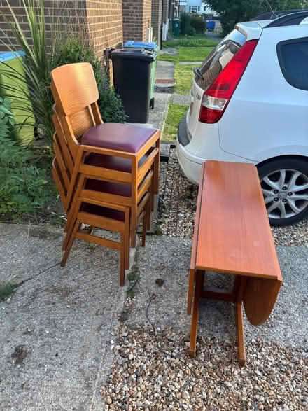 Photo of free Folding dining table and 4 stackable dining chairs (North Bersted PO21) #1