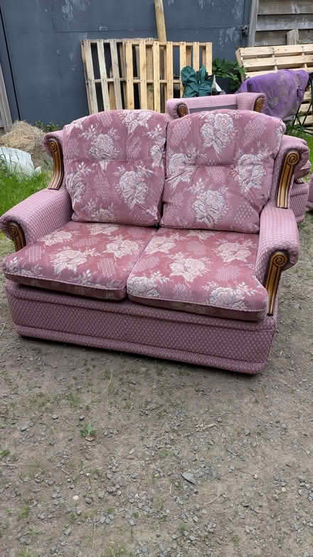 Photo of free Pink.mixed colour 3 piece suite (Presteigne LD8) #1
