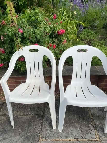 Photo of free Plastic Garden Chairs (Hartley Wespall RG27) #1