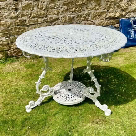 Photo of free White Cast Iron Outdoor Table (Wetherby LS22) #1