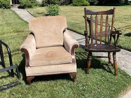 Photo of free Upholstered chair (Prospect Avenue, Oradell, NJ) #1