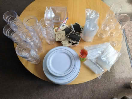Photo of free Assorted plastic glasses, plates & cutlery (South Beddington SM6) #1