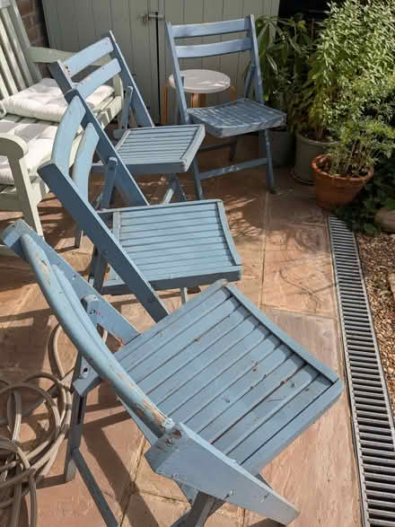 Photo of free 4 Wooden Folding Garden Chairs (Stamford Hill N16) #2