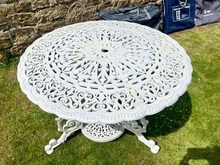 Photo of free White Cast Iron Outdoor Table (Wetherby LS22) #2