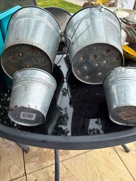 Photo of free Galvanised plant pots (Prestbury GL52) #2