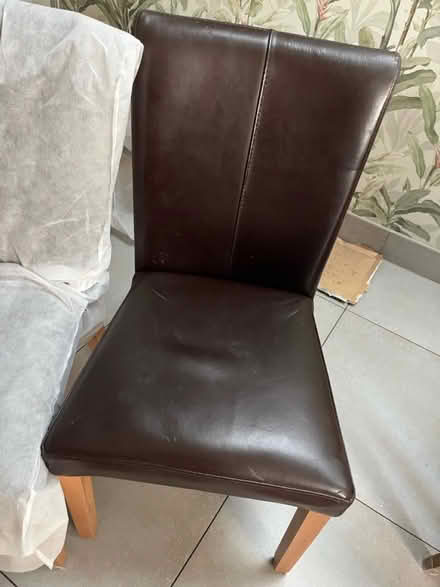 Photo of free 4 x leather dining chairs (chiswick) #3