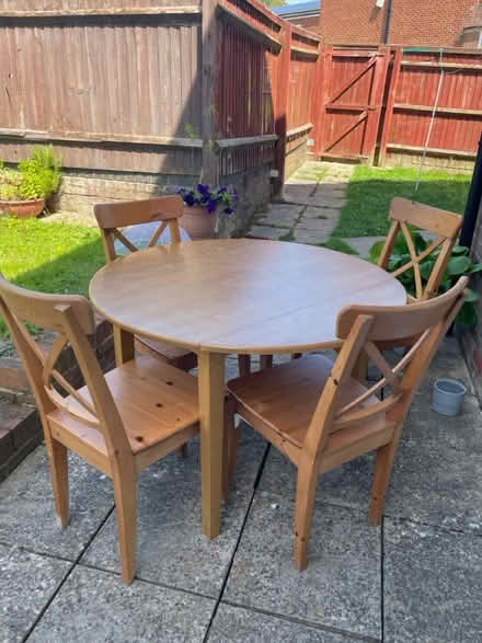 Photo of free Drop side round table & four chairs (GL13 9) #1