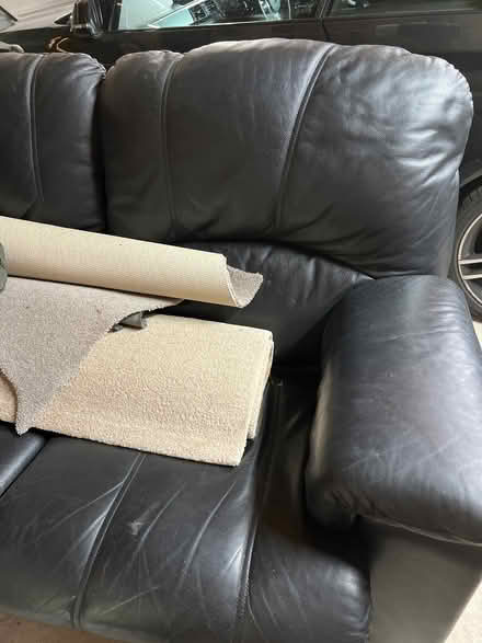 Photo of free G Plan Black Leather Chloe Sofa (Whiston S60) #1
