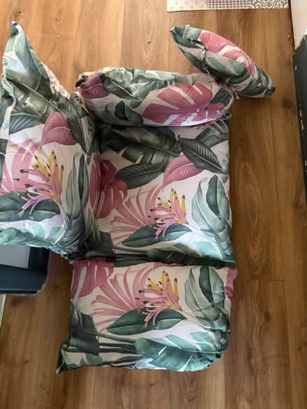 Photo of free Pretty tropical chair seat and small cushion (Oxford OX4) #1