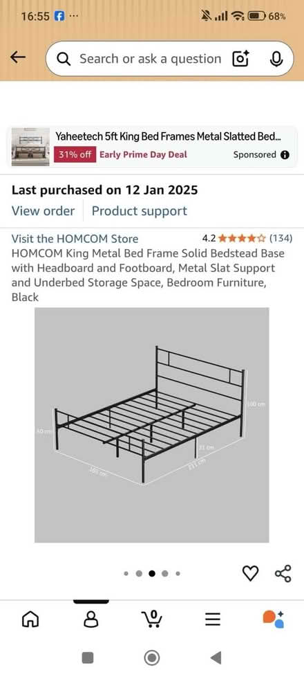 Photo of free Metal King sized bed frame (Burmantofts LS9) #1