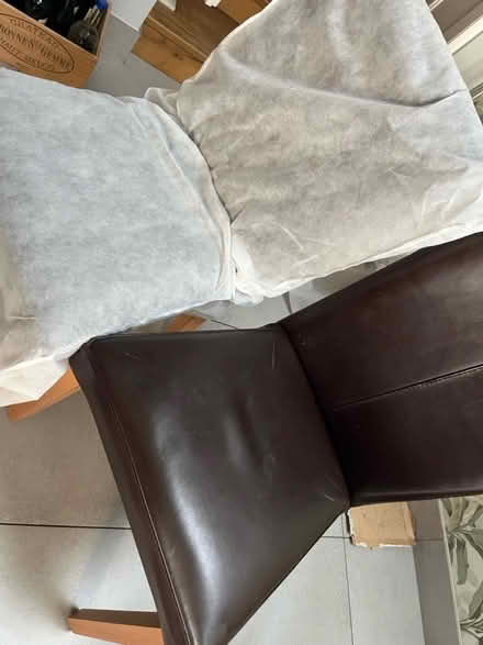 Photo of free 4 x leather dining chairs (chiswick) #2