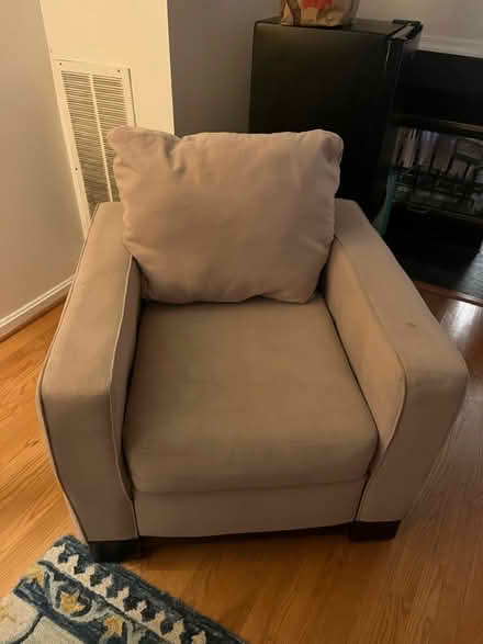 Photo of free Beige loveseat and armchair set (Alexandria) #2