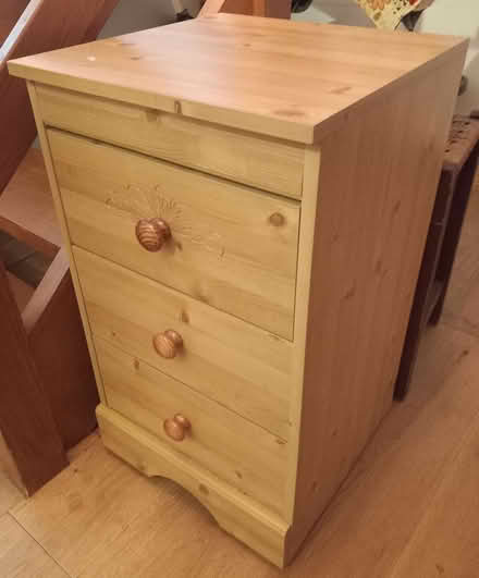 Photo of free Pine effect bedside chest of drawers (Far Green GL11) #1