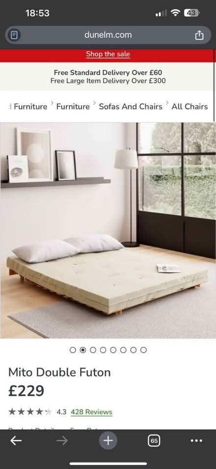 Photo of free double cream futon (TW7 7BN) #3