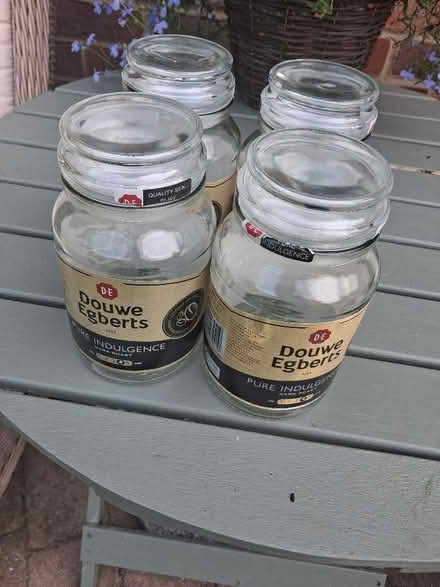 Photo of free 4 Empty Douwe Egbert coffee jars (Fords Farm RG30) #1
