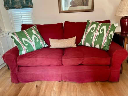 Photo of free Lovely dark red fabric sofa (Notting Dale W11) #3