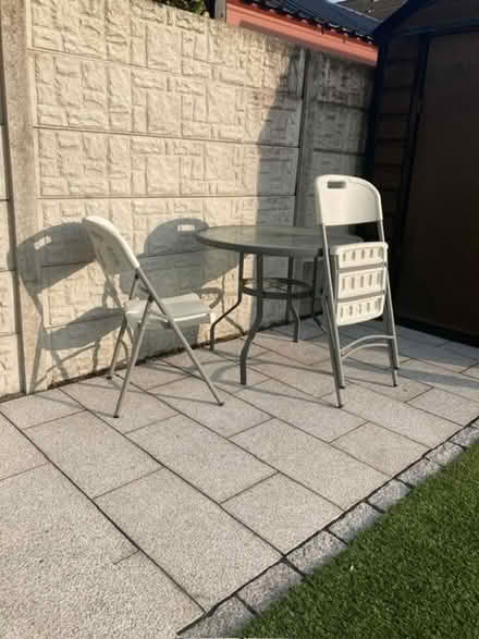 Photo of free 4 fold up chairs indoor or outdoor (Castleknock Dublin 15) #2