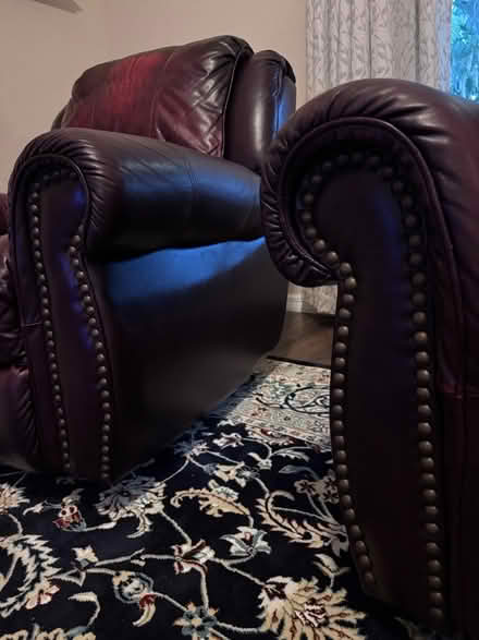 Photo of free Leather couch & recliner (Belleview) #3