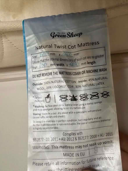 Photo of free Cot Mattress (Strawberry Hill TW2) #4