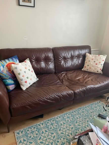 Photo of free Leather sofa (Bisley, GU24) #1