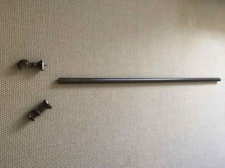 Photo of free curtain pole and holders, dark oak colour (Avening GL8) #1