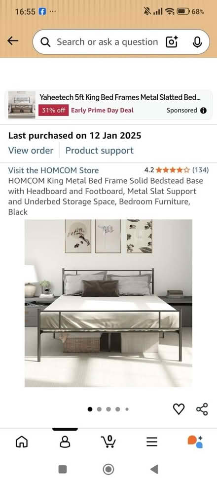 Photo of free Metal King sized bed frame (Burmantofts LS9) #3