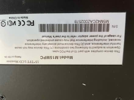 Photo of free Old 15” VGA TFT computer monitor (MK4 Tattenhoe) #2
