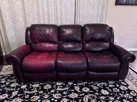 Photo of free Leather couch & recliner (Belleview) #2