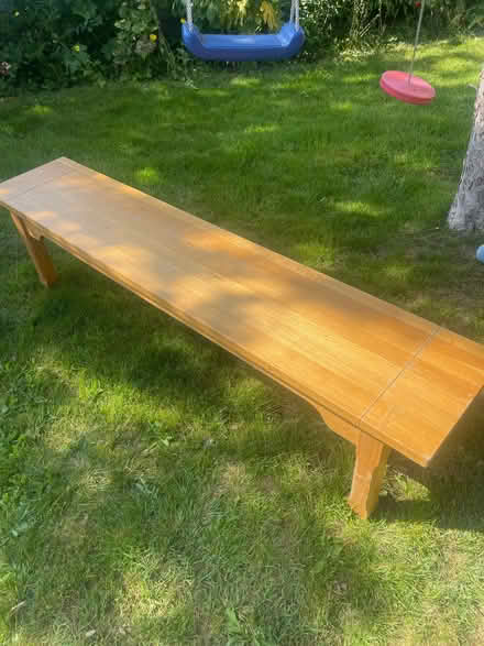 Photo of free Solid wooden bench. (St Albans AL3) #2