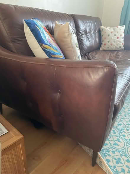 Photo of free Leather sofa (Bisley, GU24) #2