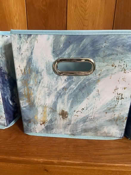 Photo of free 5 blue patterned storage boxes (St Albans AL3) #2