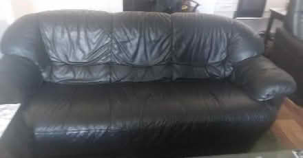 Photo of free Black Leather sofa (East Acton W3) #1