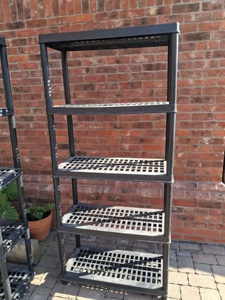 Photo of free 2 sets of strong black plastic shelving (Buildwas TF8) #2