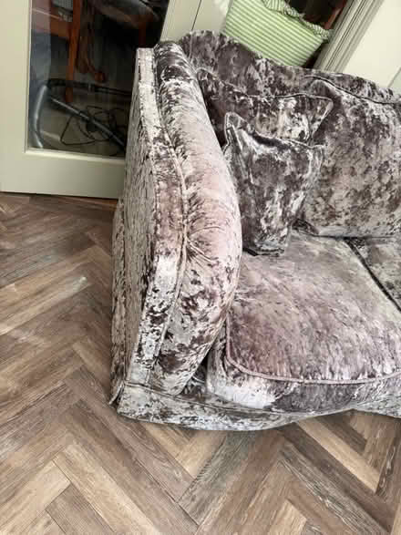 Photo of free Silver velvet sofa (Warwick CV34) #4