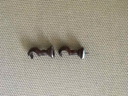 Photo of free curtain pole and holders, dark oak colour (Avening GL8) #2