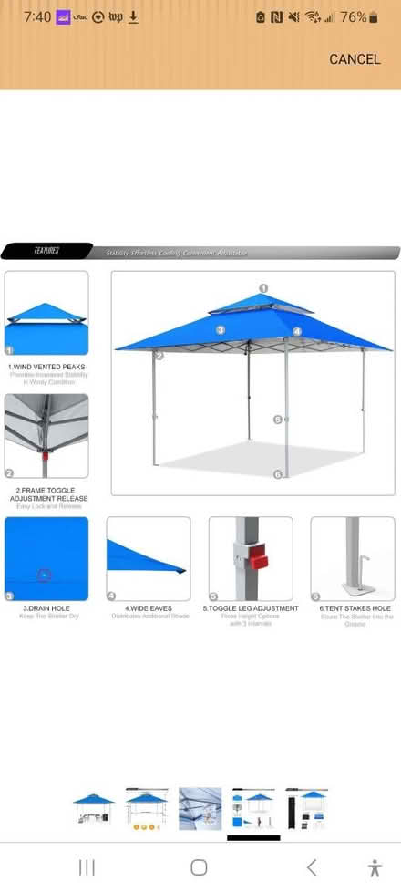 Photo of free Pop Up Canopy 10x10 FRAME (ONLY) (Near Washington & Commonwealth) #3