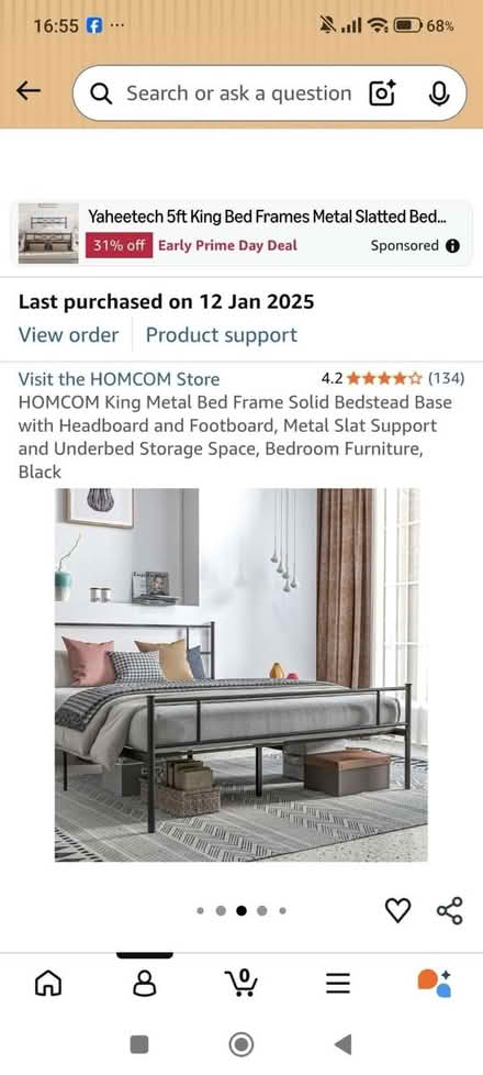 Photo of free Metal King sized bed frame (Burmantofts LS9) #2