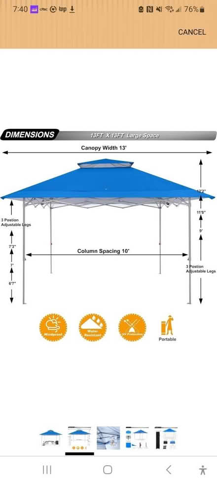Photo of free Pop Up Canopy 10x10 FRAME (ONLY) (Near Washington & Commonwealth) #4