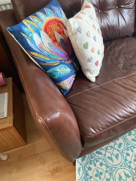 Photo of free Leather sofa (Bisley, GU24) #3